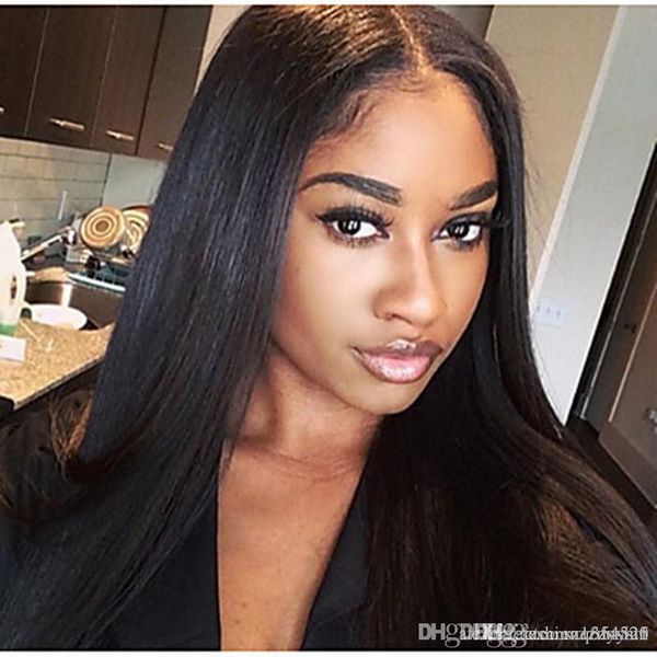 Long Straight Hair Natural Hairstyle Seamless Lace Front Hair Full Hair Lace Wig Suitable For African American Women 12 26 Inches Heat Lace Front
