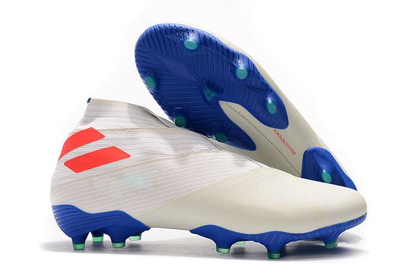 

мода 2020 мужского messi nemeziz 19+ laceless fg туз 19 + х 19,1 скольжения на обувь футбол высоких ботильонов бутсы размер us6.5-11