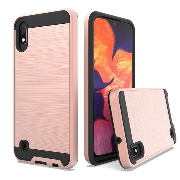 Para samsung galaxy a10e a10 a20 a30 a50 s10 além de s10e mars armadura híbrido escovado capa combo phone case pacote opp