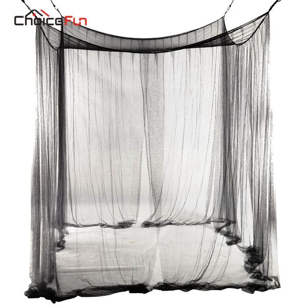 

190*210*240cm 4-corner black bed netting canopy mosquito net for queen/king sized bed