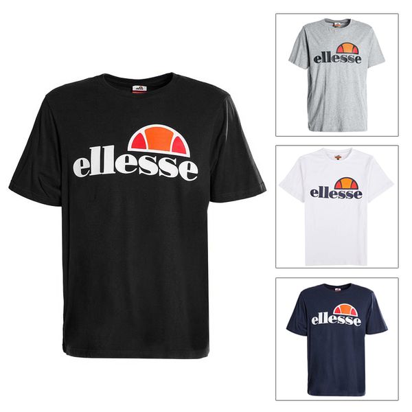 

Ellesse Mens Designer T Shirts 100% Cotton Casual loose Letter Print White Black Grey Navy Brand Mens Fashion Designer T Shirt Short Sleeve