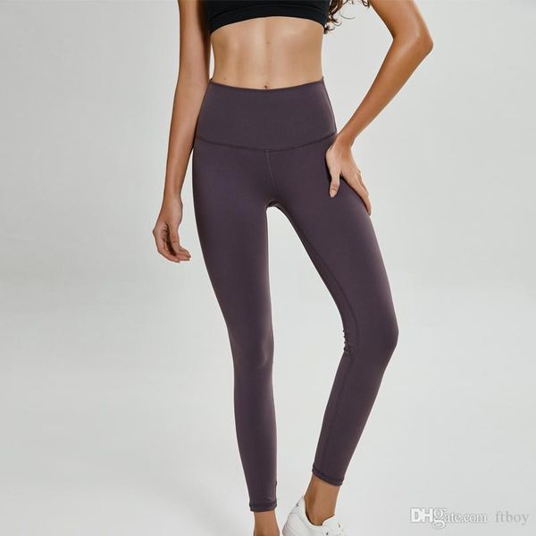 

naked material women yoga pants solid color sports gym wear leggings high waist elastic fitness lady overall tights workout, White;red