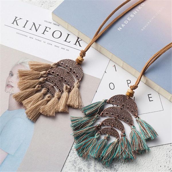 

water drop multi-layer tassel women's necklace long leather chain sweater chain ethnic long necklaces for women bohemia jewelry, Silver