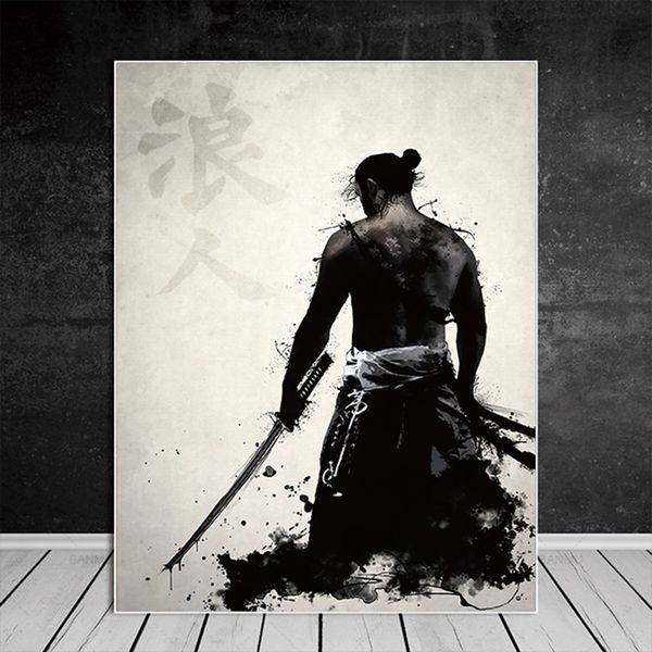 

japanese samurai canvas oil painting on canvas modern wall art large pictures canvas for living room home decoration 191003