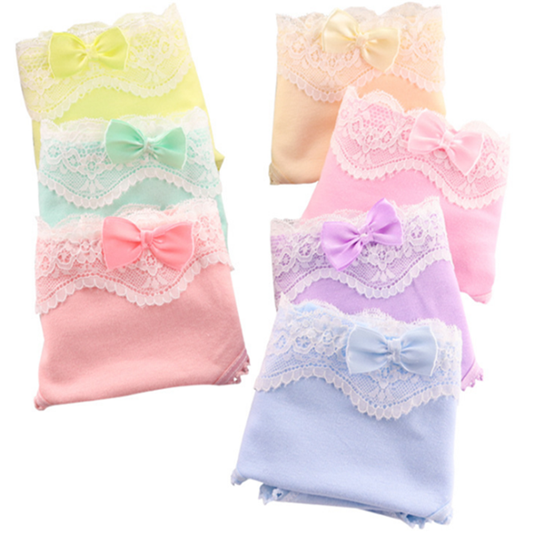

new arrived 3pcs/lot girl panties underwear lace briefs cotton lingerie soft comfortable bowknot cartoon panty wholesale ta-3-3, Camo