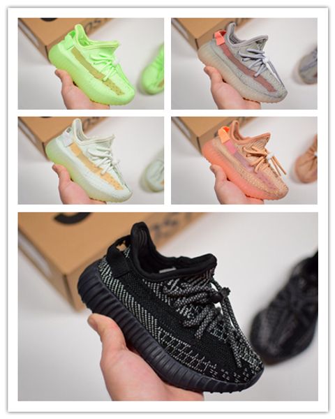 

kids children youth cream all white static 35v2 2.0 infant bred beluga black red toddlers kany west running shoes sport sneakers