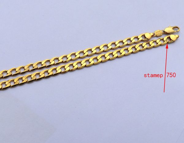 

Чистое 18 К Желтое Золото GF Ожерелье Твердые Stamep AU750 23,6 "Снаряженная Цепочка Ожерел
