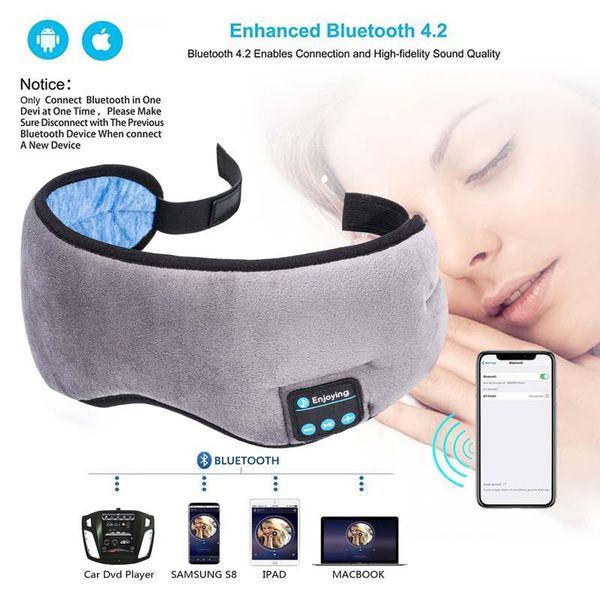 

1p wireless stereo bluetooth earphone sleep mask 5.0 bluetooth sleep soft earphones support handssleeping eye mask