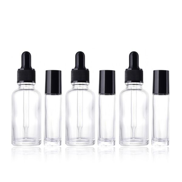 

6pcs travel glass empty cosmetic bottle set portable refillable makeup bottle