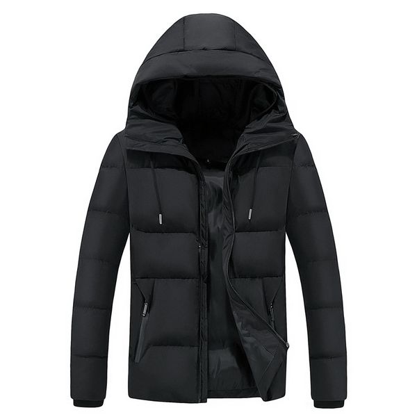 

2019 new style men's cotton-padded clothes winter youth korean-style stylish cotton-padded clothes winter hooded short, Black