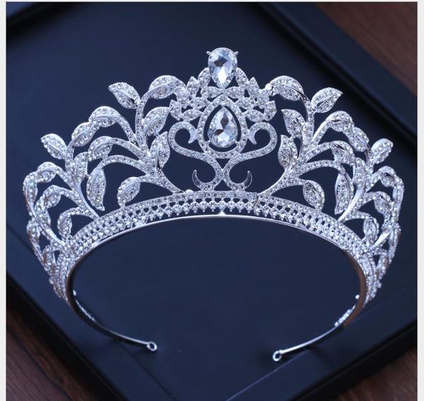 

headdress leaf crystal diamond crown wedding accessories wedding dress banquet decoration, Slivery;golden