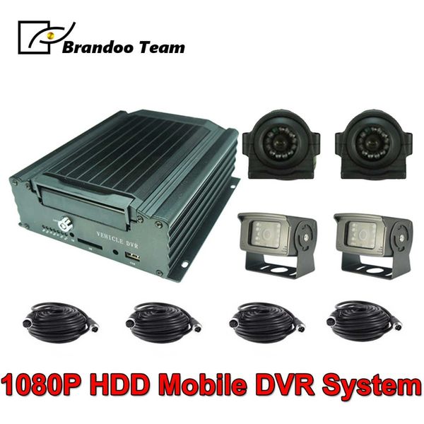 

4ch 1080p hdd mdvr kit car mobile dvr kit with 4pcs 2.0mp ahd car camera for truck security system