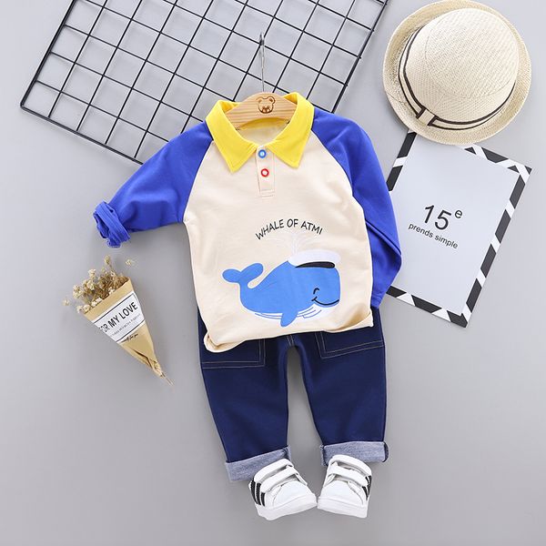 

2019 spring autumn baby girls boys clothing sets children clothes suits cartoon casual t shirt pants 2pcs toddler infant costume, White
