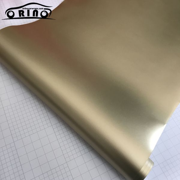 Champagnergold, matte metallische Vinyl-Aufkleber-Autoverpackungsfolie mit Luftablass, Fahrzeug-Autoverpackungsfolie, Größe 1, 52 x 18 m, 5 x 59 Fuß, 330 m