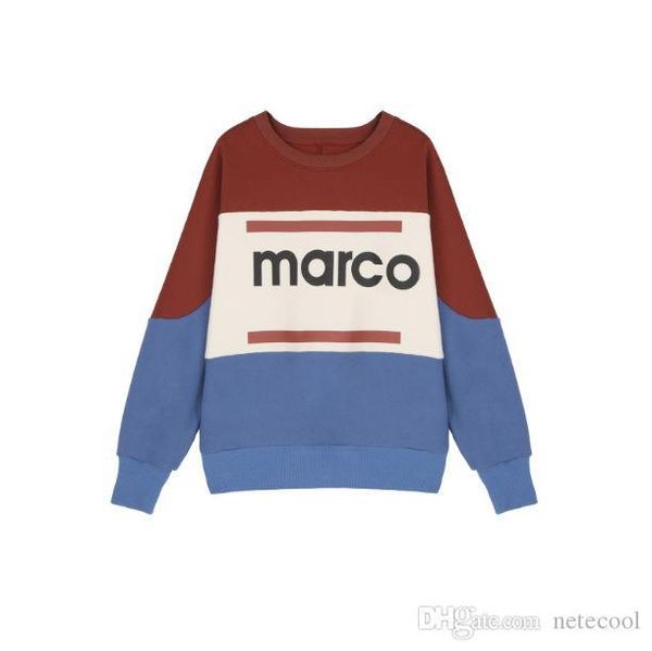 

new fashion women cotton letter patchwork sweatshirt autumn winter long sleeve o neck femme pull high quality, Black