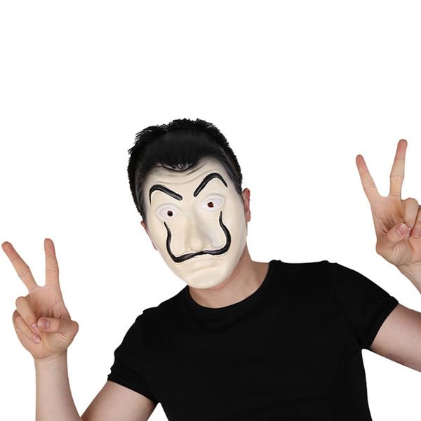 

silicone full face halloween cosplay banknote house dali mask party funny mask