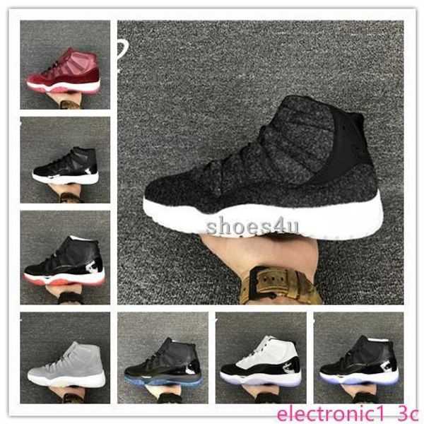 

11 prm серый замша хорошее качество оптовая углерода действительно 11s замша мужчины обувь баскетбол обувь мужская обувь, Black;green