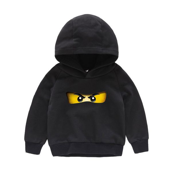 

2-10y kids cotton hoodie sweatshirt 2019 autumn children's clothing baby boys girls tshirts cartoon for girls coat, Black