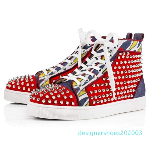 

designer shoes studded spikes chaussures women men sneakers triple black white red leather suede flat bottoms casual shoe vintage 36-47 d03