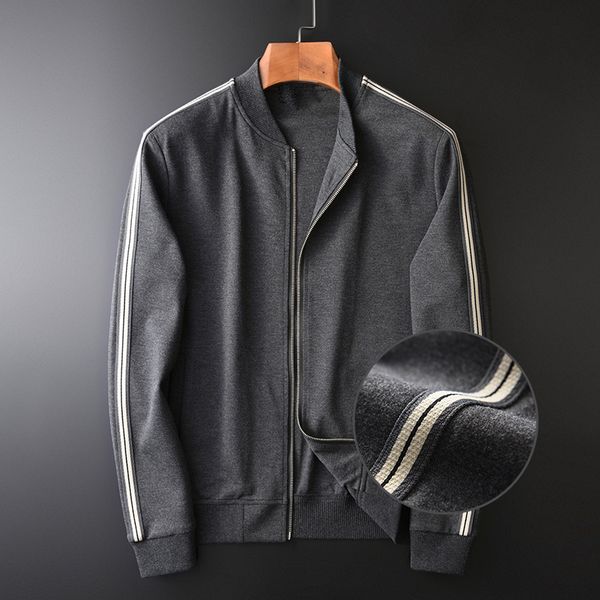 

minglu stand collar sweatshirt male luxury side ribbon zipper sweatshirt men plus size 4xl slim fit solid coloar mens hoodies, Black