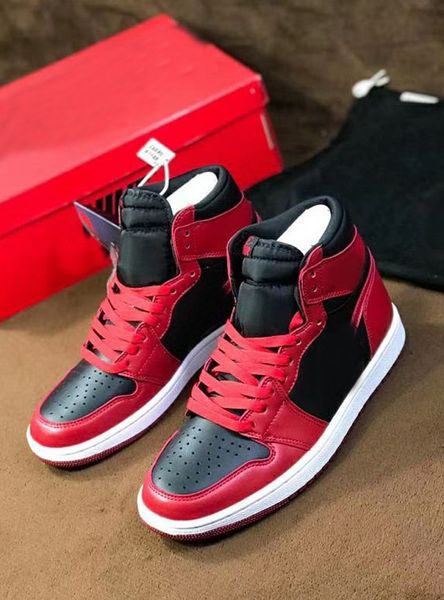 

горячий новый 1 высокий 85 черный университет красный мужчины женщины ретро баскетбольная обувь высокое качество открытый кроссовки спорт bq