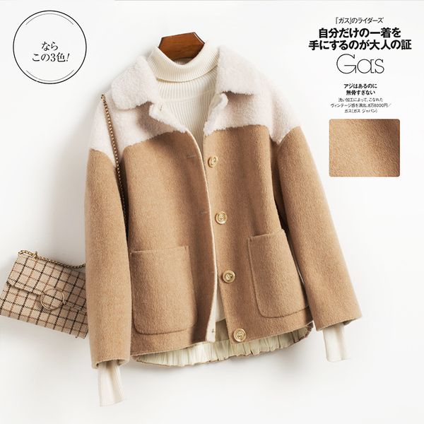 

autumn spring abrigo mujer elegant wool coat female korean short woolen jacket women casual blend coats ladies fit overcoat 151, Black