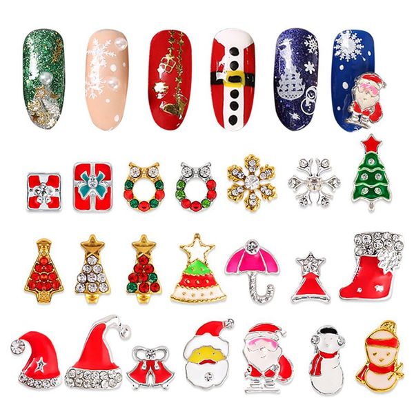 

1pcs gold silver metal 3d diamonds nail art christmas decorations charms nails glitter rhinestones nail supplies jewelry xmas, Silver;gold