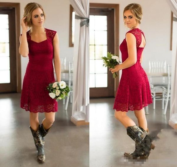 2019 Cheap Sell Short Country Style Full Lace Bridesmaid Dresses