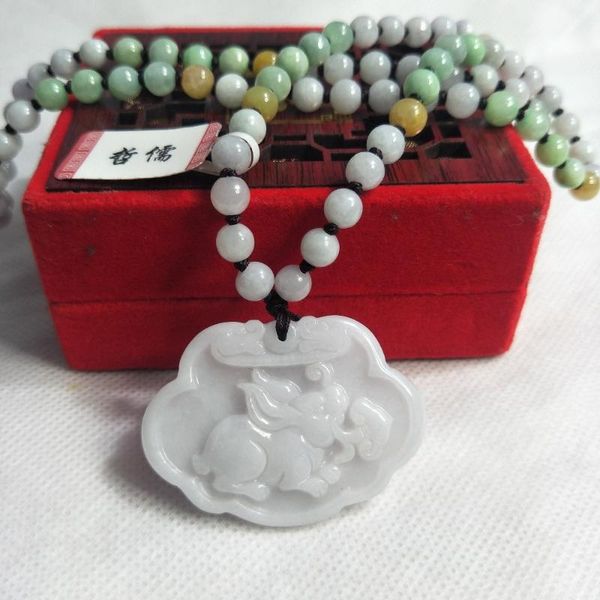 

zhe ru jewelry baby pure natural jadeite light color lock pendant tricolor jade bead necklace send a certificate, Silver