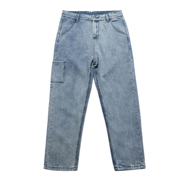 

мђжкие джин denim пђие solid straight мй байкеѬ vintage high street pants stretch hip hop punk окѬ Blue