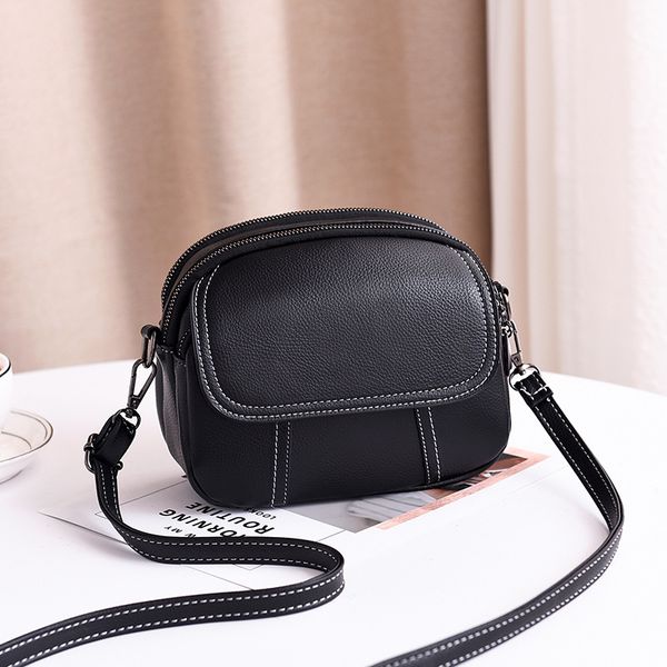 

small bag 2020 new on the new one-shoulder slanted bag fashion multi-layer soft leather women's