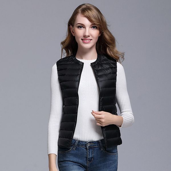 

fasion женские packable постоянный воротник короткий параграф отдых легкий вниз, Black