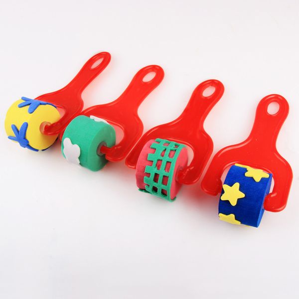 

4pcs eva sponge roller paintbrush paint graffiti for children kids drawing kindergarten art yjs dropship