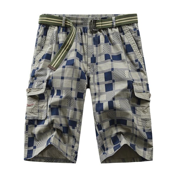 

olome mens cargo shorts 2020 brand new army camouflage shorts men polyester loose work casual short pants with belt, Black