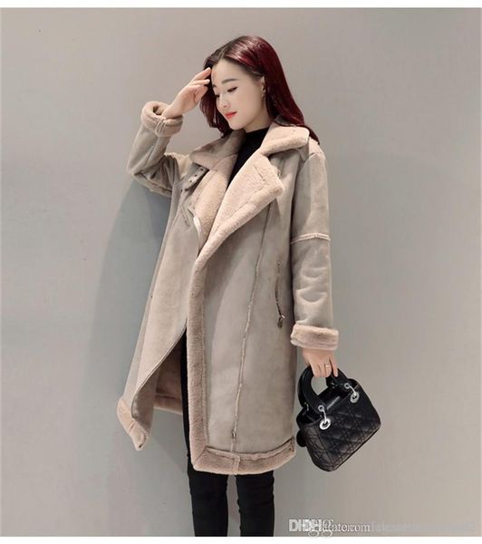 

женская дизайнерская зимняя куртка мода наклонные молния длинные рукава пальто подростковая женская повседневная одежда теплый толстые, Black