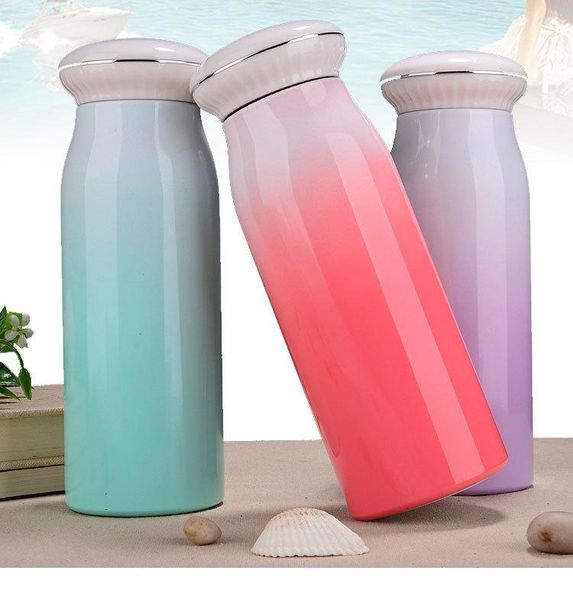

380ml creative stainless steel gradient thermos cup gradient shell water cup gift outdoor cute ms. daily drinking cup