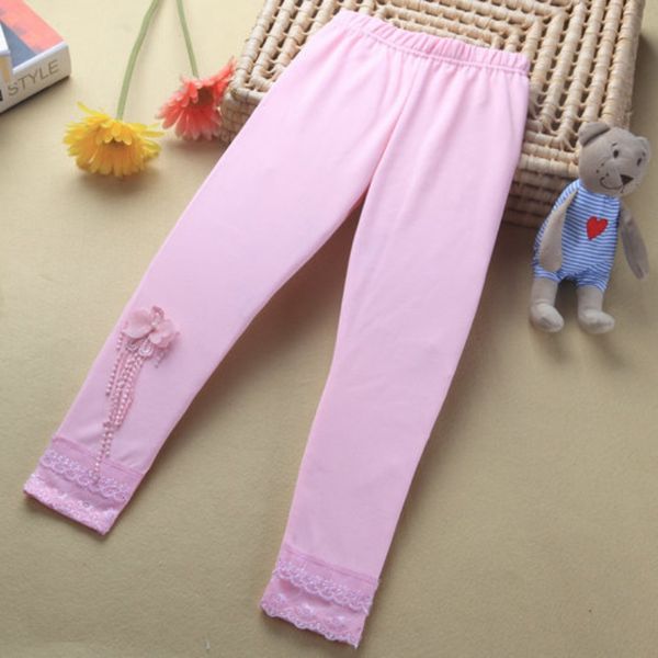 

baby kids girls lace flower ballet dance tight pants stretch trousers, Blue