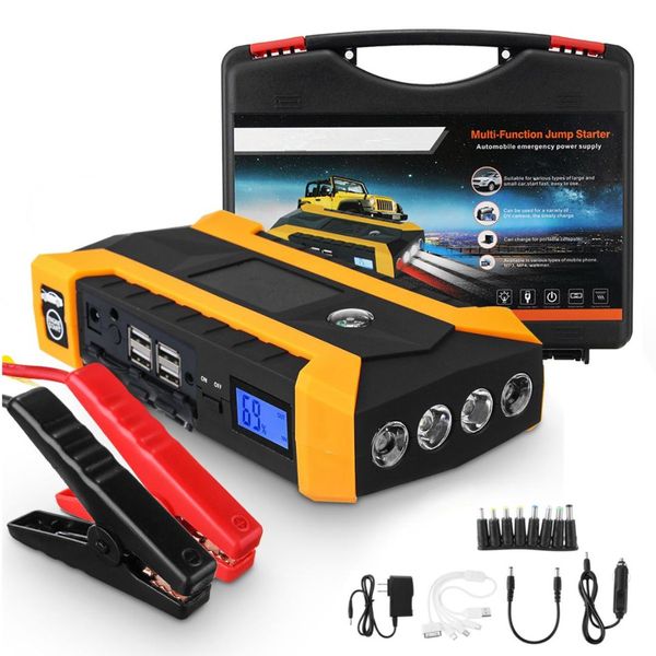 

multifunction jump starter 89800mah 12v 4usb 600a portable car battery charger power bank starting device