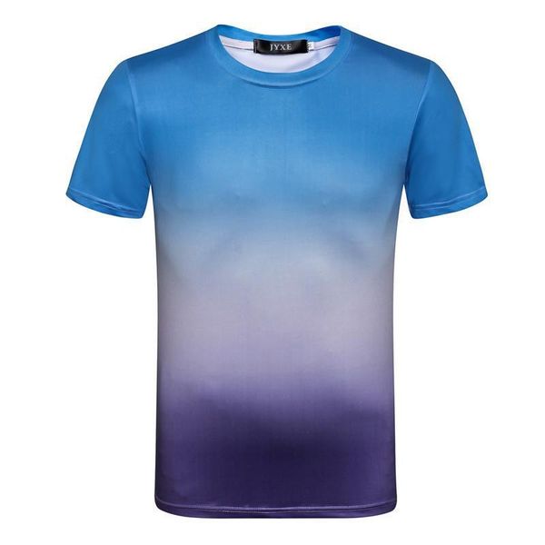 

мужская дизайнерская 3d градиентная цифровая печать стерео футболка трехцветная круглая шея эластичная пара повседневная с коротким рукавом, White;black