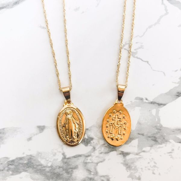 

virgin mary necklace& pendant for women collier femme religious jewelry, Silver