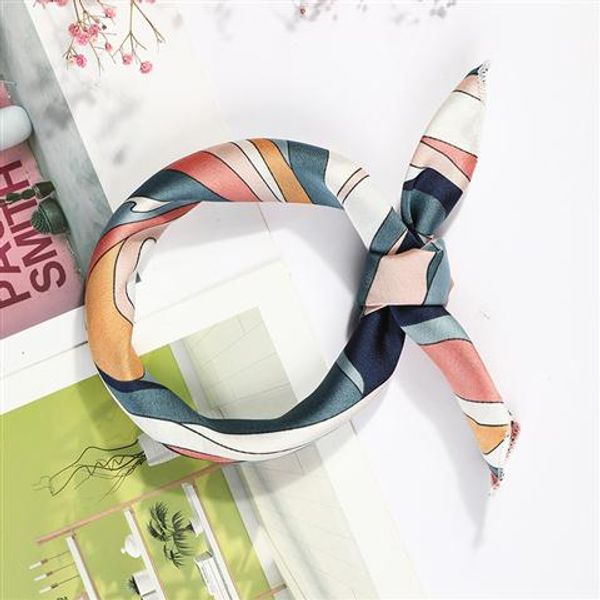 

2020 spring season female net red scarf printing super soft and delicate scarf fashion wild 50cm*50cm small square wholesale, Blue;gray