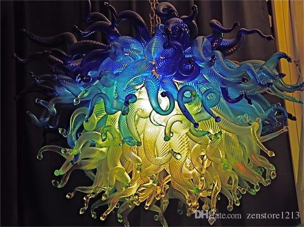 

100% mouth blown murano glass art chandelier light artistic lamps for home villa l decor led bulbs chihuly style modern chandelier