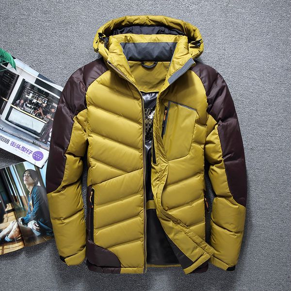 

men's hooded down jacket coat big size 2019 winter jacket men waterproof parka chaquetas hombre down coat for man, Black