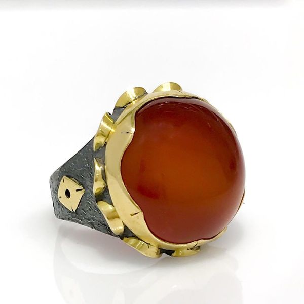 

кофе агатовые природный камень серебро handwork аутентичные кольцо, Golden;silver