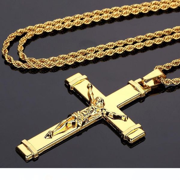 

2018 новый стиль иисус крест высокого качества толстые золота мужские ювелирные изделия распятие christian мода ювелирные изделия ожерелья п, Silver