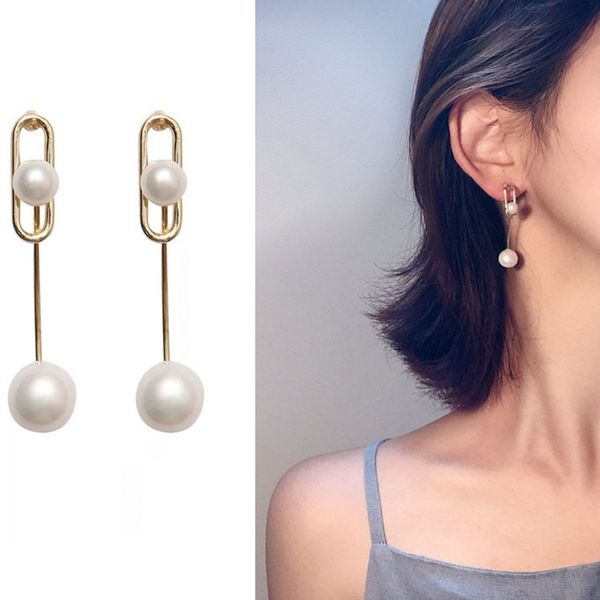 

двигаясь серьга супер фея изысканного pearl серьги женщины длинного темперамент ретро серьга hong kong-style simple silver, Golden