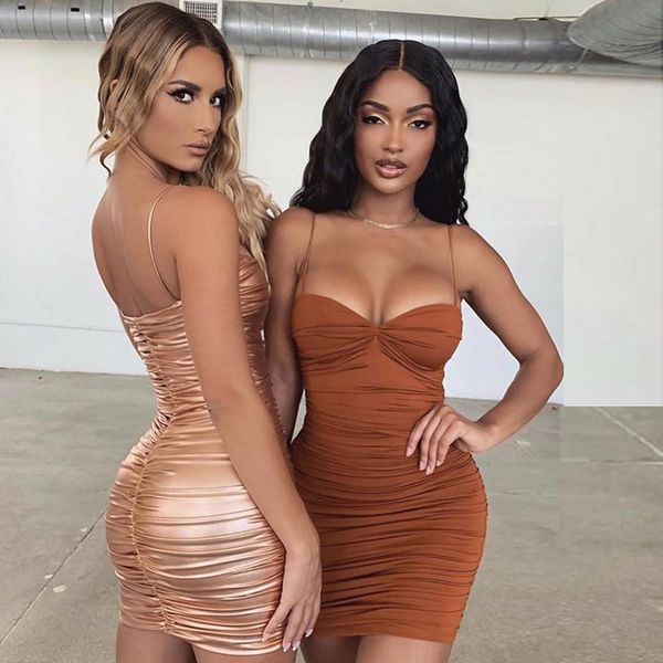 2 schichten, Figurbetontes Kleid Frau Party Nacht Mini Sommer Kleider Sexy Club Tragen Geraffte Elegante Dresss Kurze Vestido