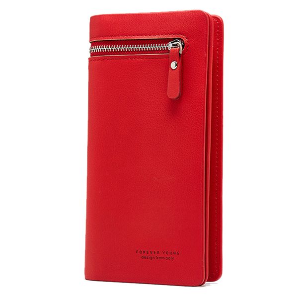 

wallet female pu leather wallet women's clutch leisure purse red pink style women wallets long coin purse card holders carteras, Red;black