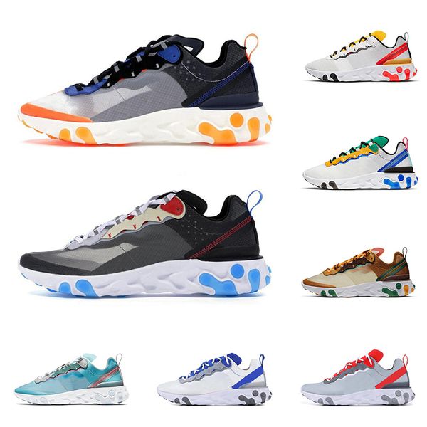 

2020 new react element 55 87 men womens running shoes tour yellow triple black moss gold ranger mens sports sneaker trainers size 36-45