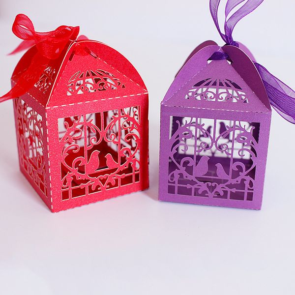 

laser hollow out heart bird candy box creative lovebirds candy box ferrero 2 pcs marriage supplies
